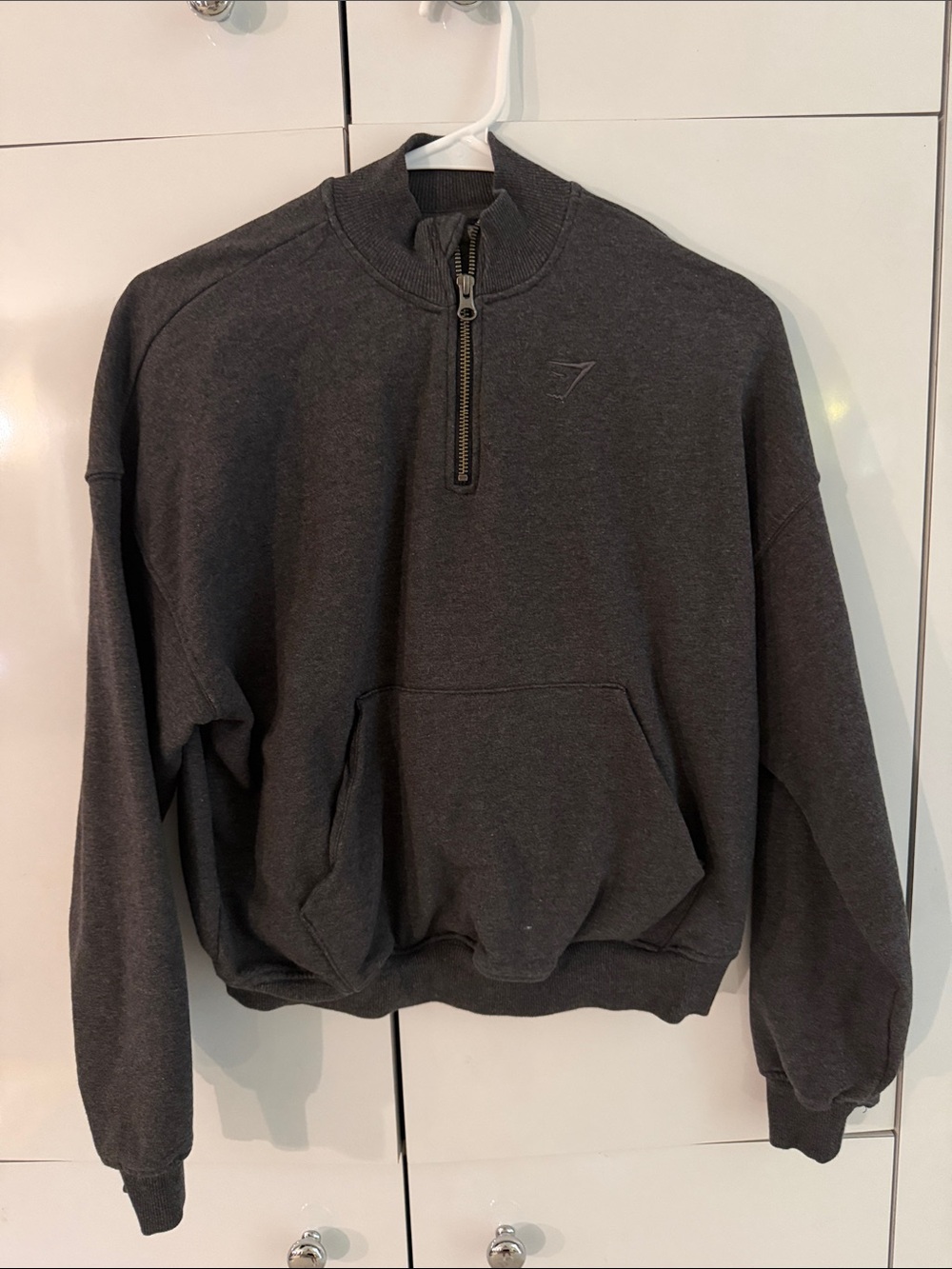 Gymshark Women’s Charcoal Half-Zip Pullover Sweatshirt Size XS